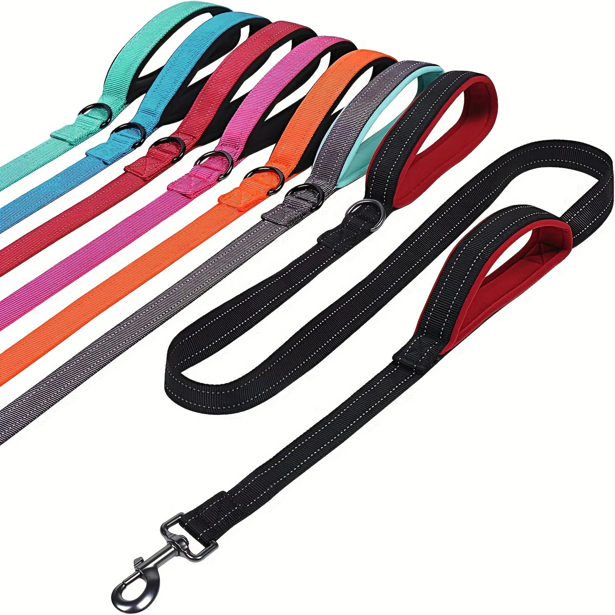 Guida Doppia Padded Nylon Riflettente per Addestramento Cani