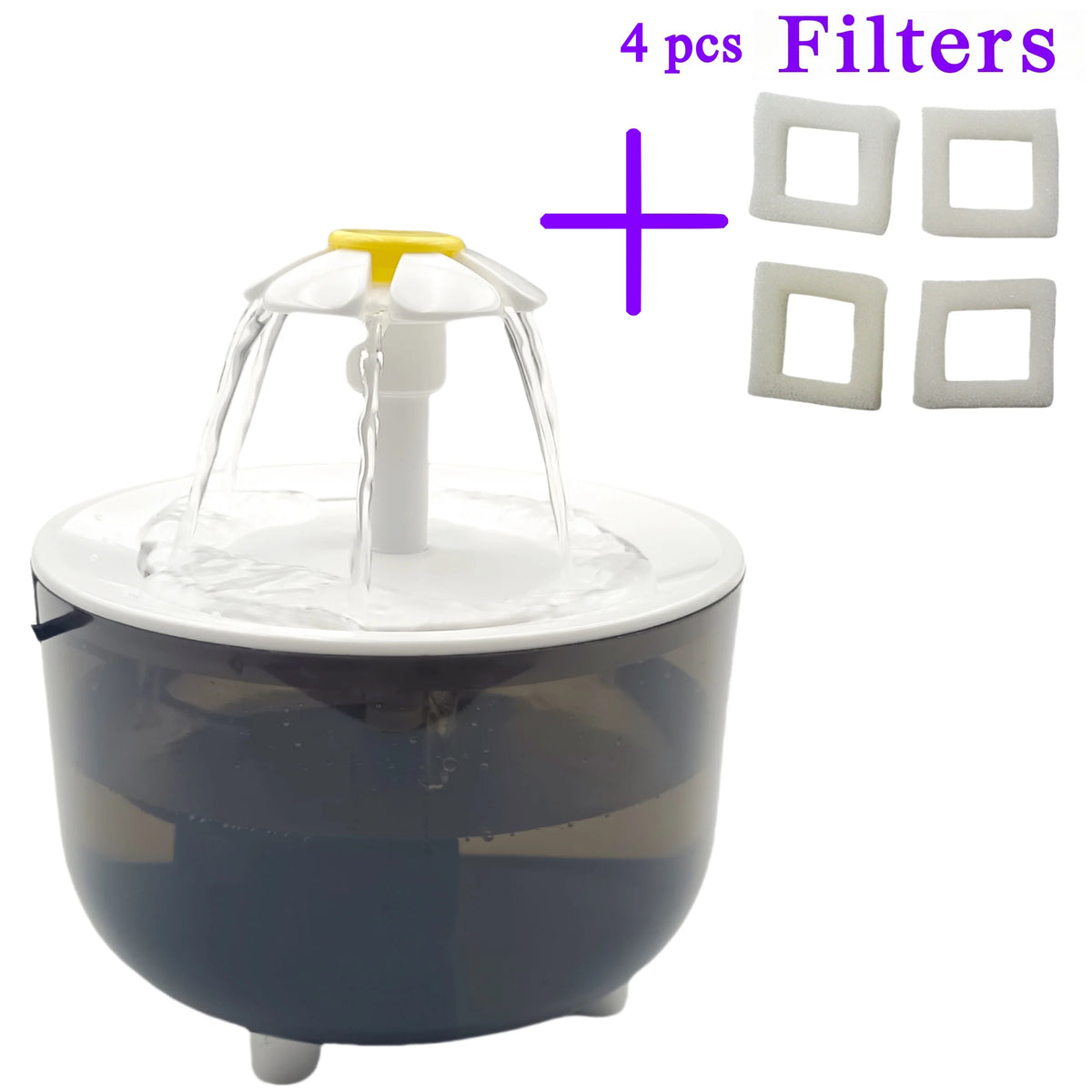 Fontana d'acqua per gatti 1200 ml con filtro 4‑stadio e ricarica USB