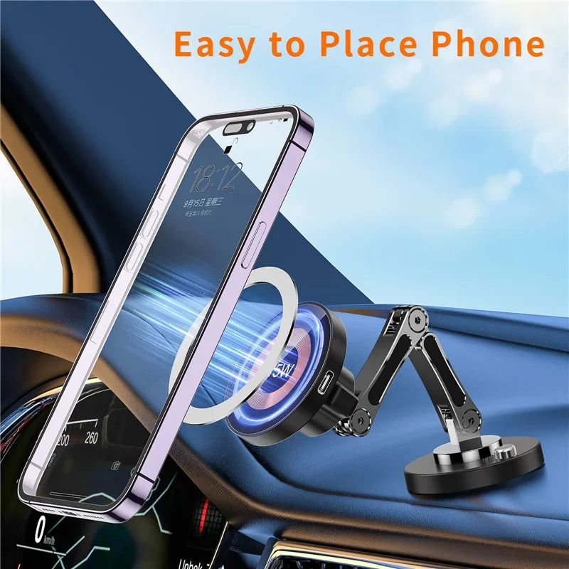 Supporto magnetico per auto con ricarica wireless 15 W per iPhone 12‑15