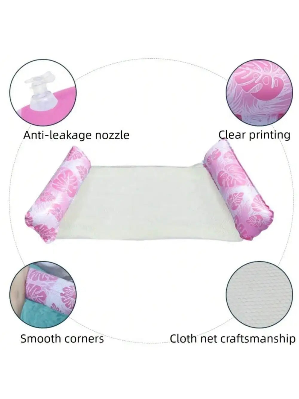 Foldable Striped Inflatable Lounge Chair, Suitable For Swimming Pool Parties And Beach Leisure Floating Beds With Net Backrest