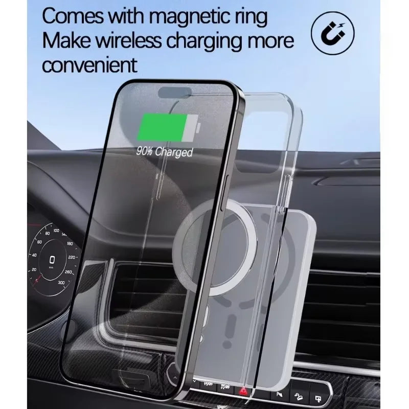 Supporto auto con ricarica wireless magnetica, compatibile MagSafe iPhone 12‑17