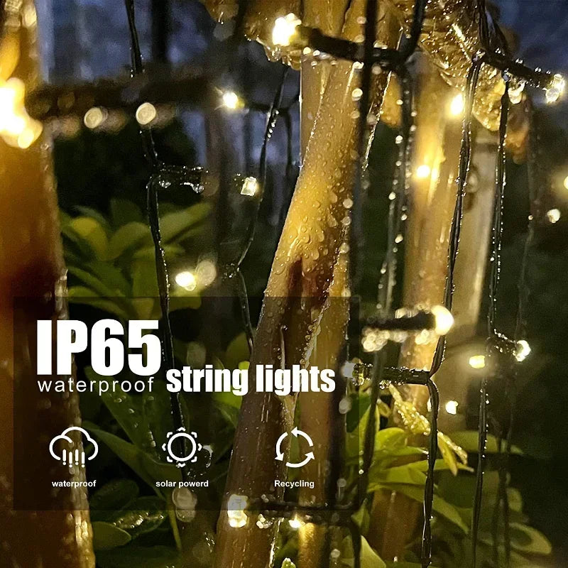 Catena LED solare per esterno – Luci decorative per giardino, Natale e feste