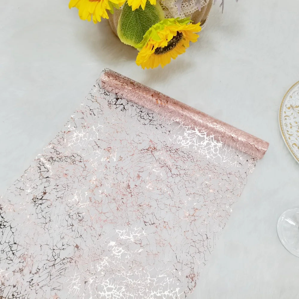 30x500cm Gold Table Runner Metallic Glitter Table Cloths Runner Metallic Roll Rectangle for Birthday Wedding Home Table Decor