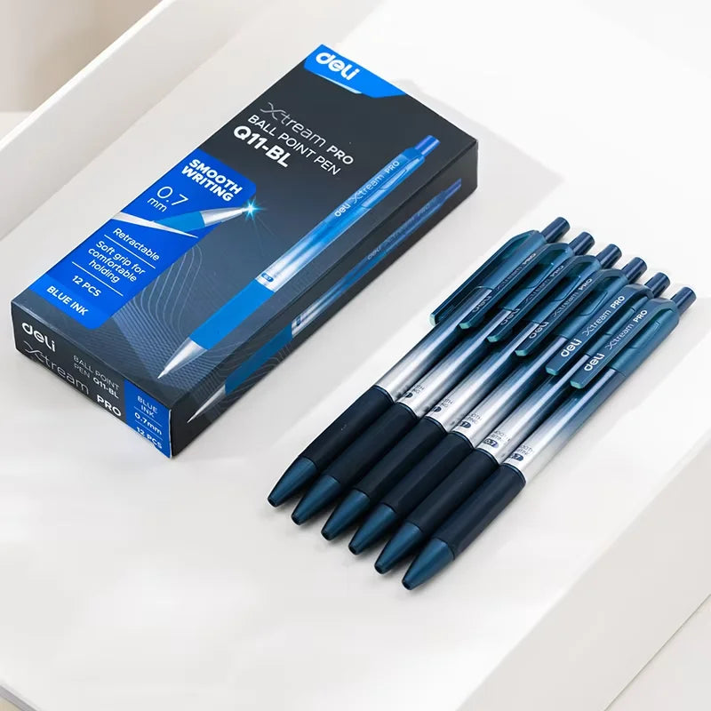 Penna a sfera retrattile 0,7 mm – 12 pezzi, inchiostro nero e blu, scrittura…
