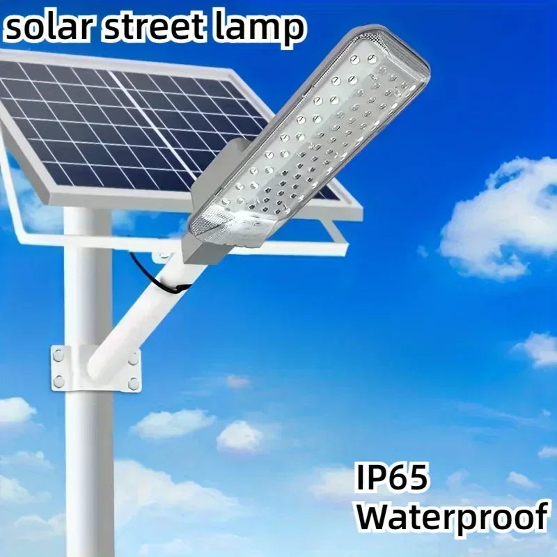 168 LED Solar Street Light Super Bright 2000W IP65 Waterproof Automatic Dusk To Dawn 6000mA All-Night Security for Garage Garden