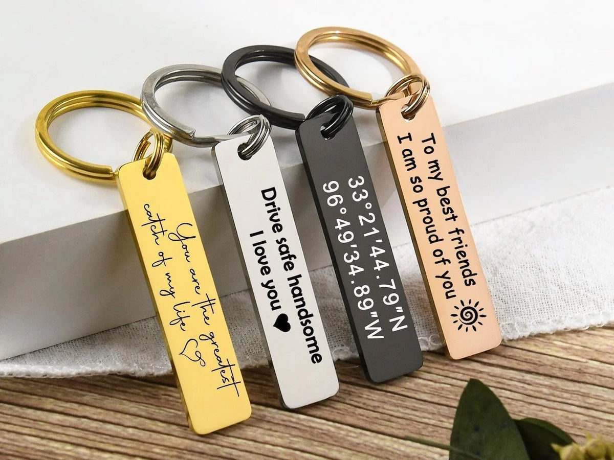 Personalised Keychain Engraved Keychain Custom Keyring Customised Keychain Personalised Gift Name Keychain Safe Driving