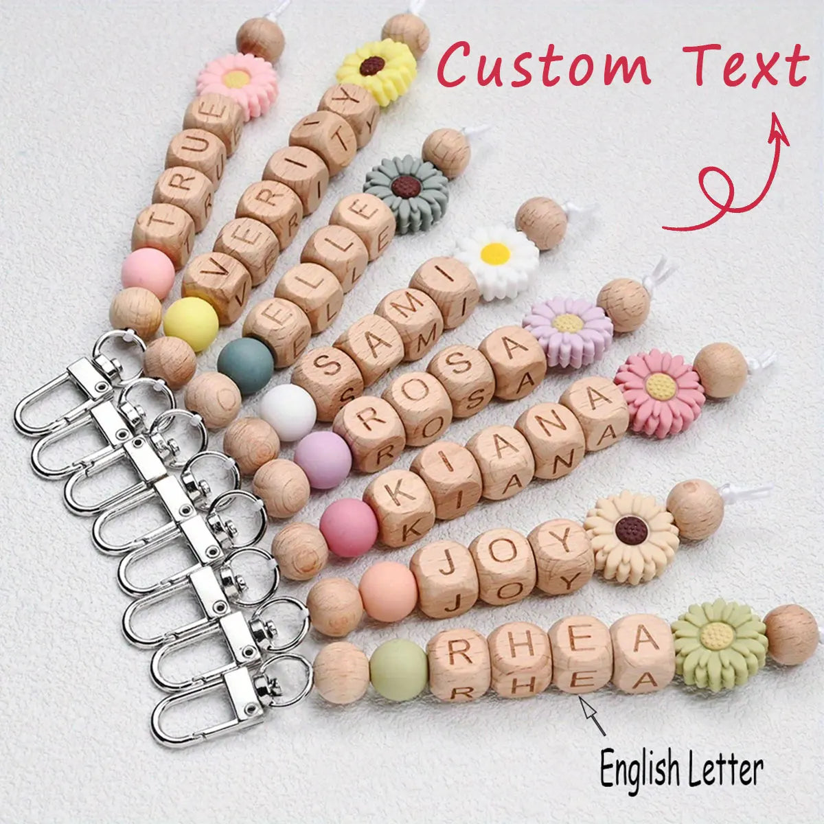 1pc Custom Personalized Daisy Wooden Keychain, Name Tag Keychain, Bag Charm, Christmas/Valentine's Day Gift
