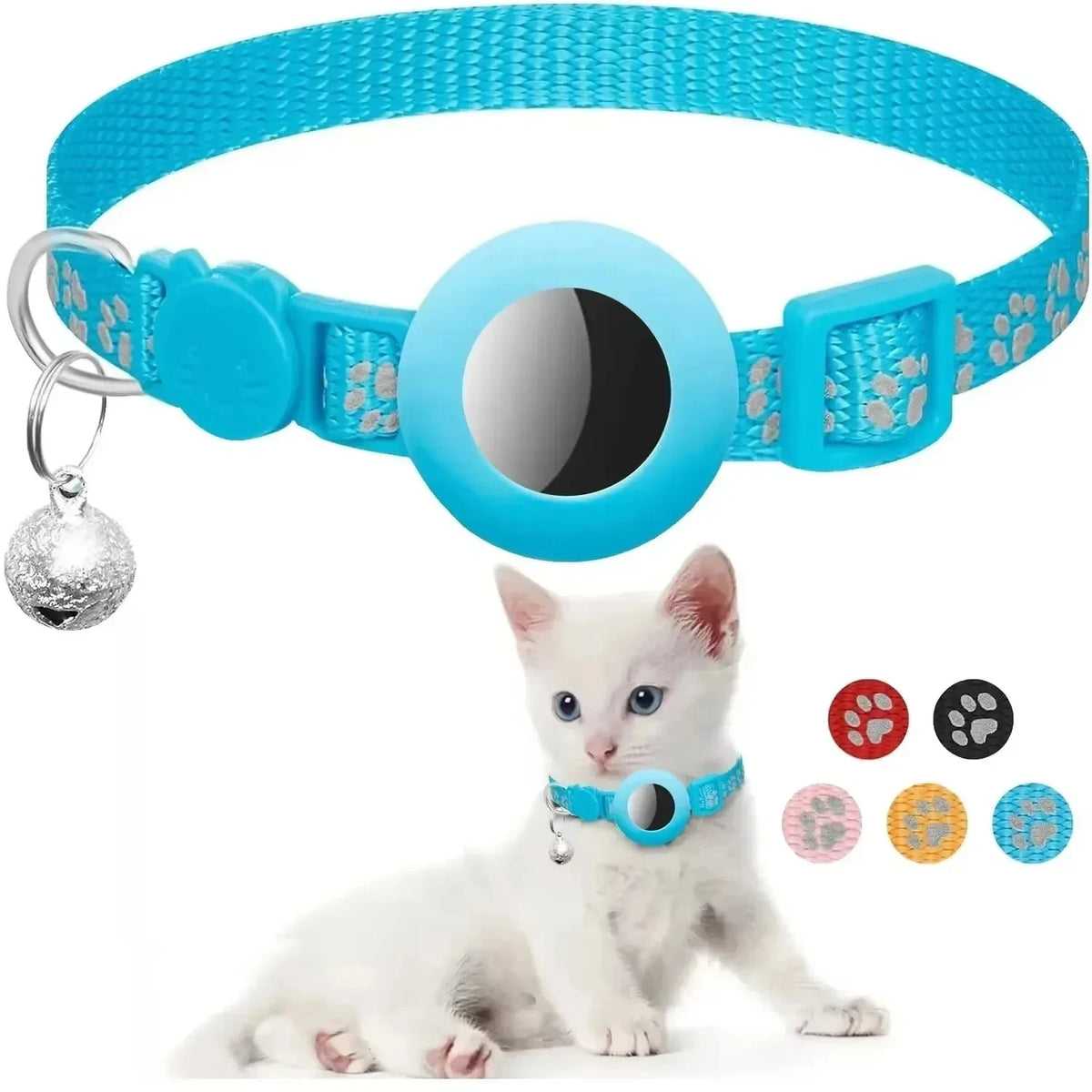 Collare per Gatti con Porta Airtag, Riflettente, Con Campanellino, Regolabile…