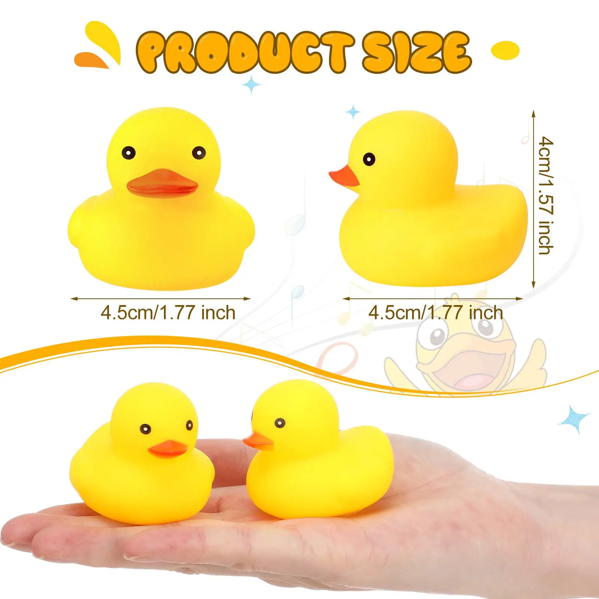 Set di 10-200 paperelle di gomma gialle per vasca, mini giocattoli squittanti