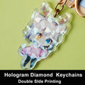 Custom Keychains Cartoon Llavero Photo Customized Anime Transparent Charm Hologram Clear Acrylic Personalized Key Rings for Gift
