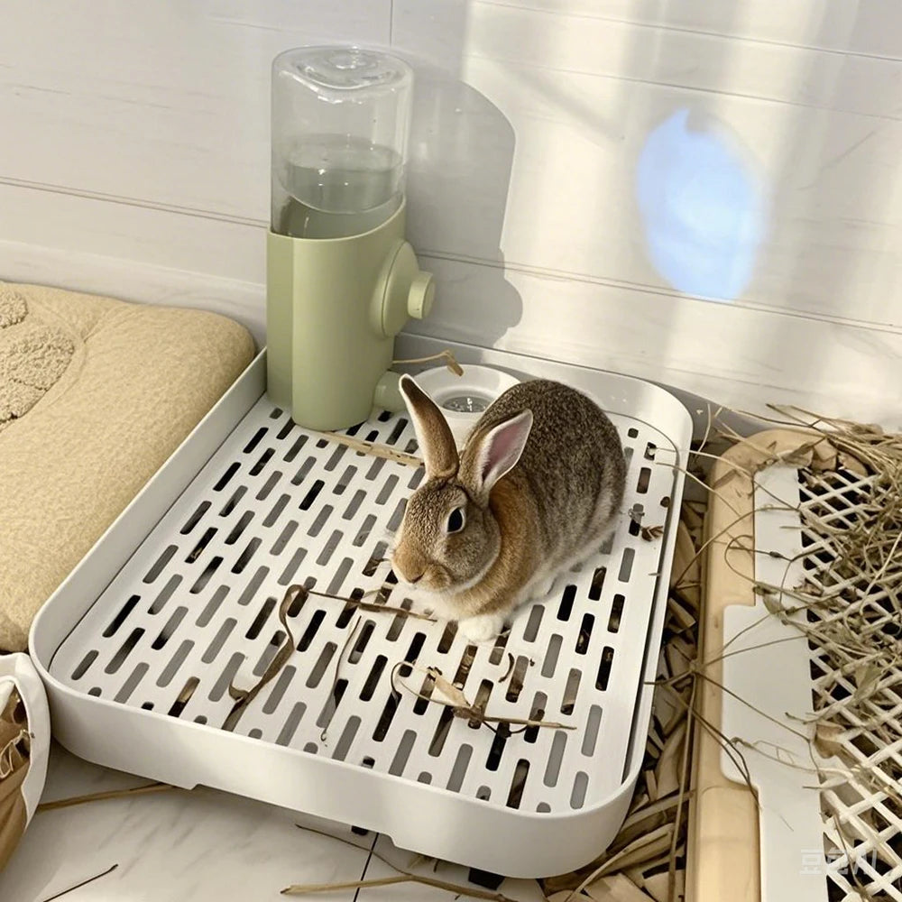 Vasca per lettiera per piccoli animali domestici – Design angolare in plastica…