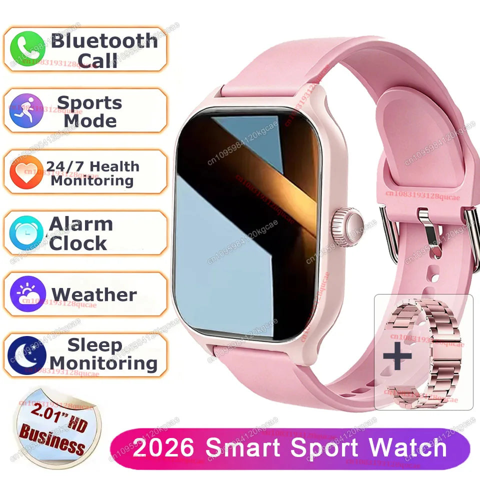 Smartwatch 2.01'' Waterproof Fitness con Monitor Cardiaco e Chiamate
