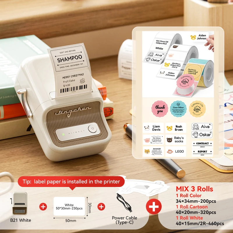 Stampante termica B21: etichette wireless per abbigliamento, gioielli e…