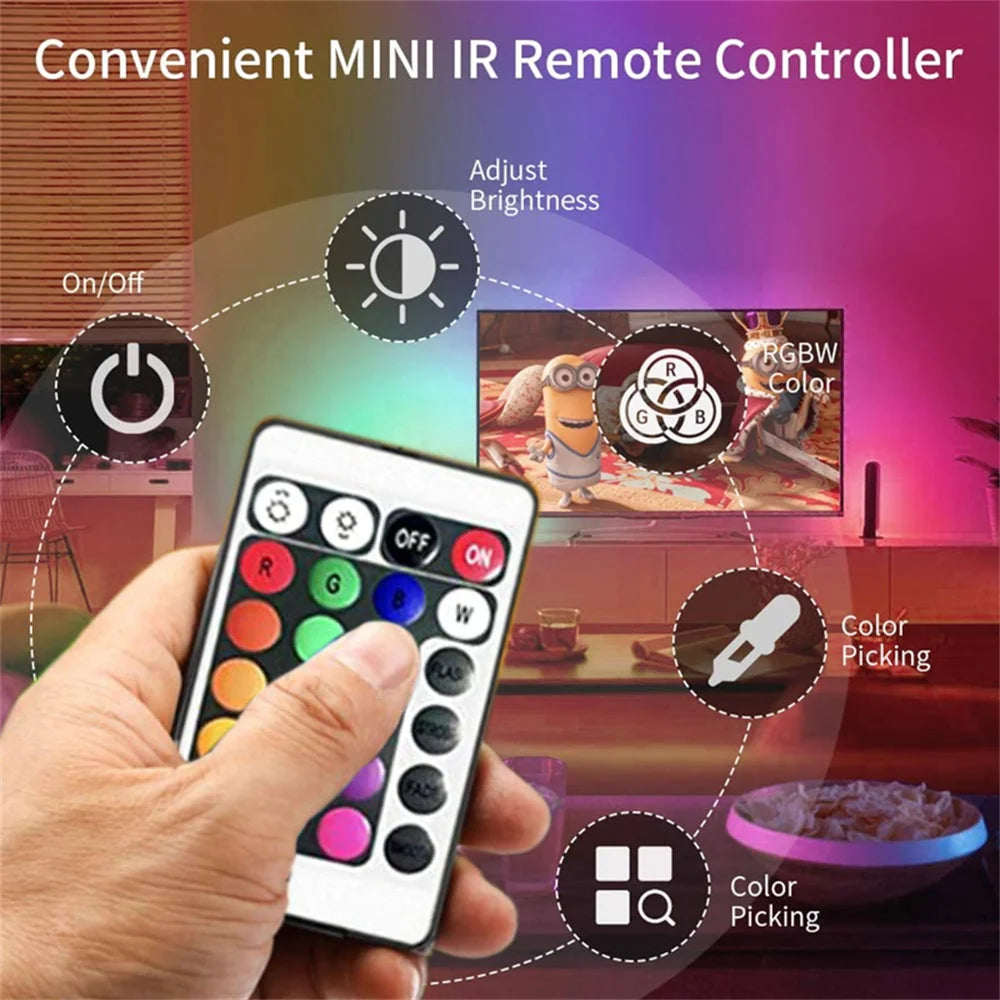 Striscia LED RGB flessibile 5V con telecomando IR – Illuminazione per casa e TV