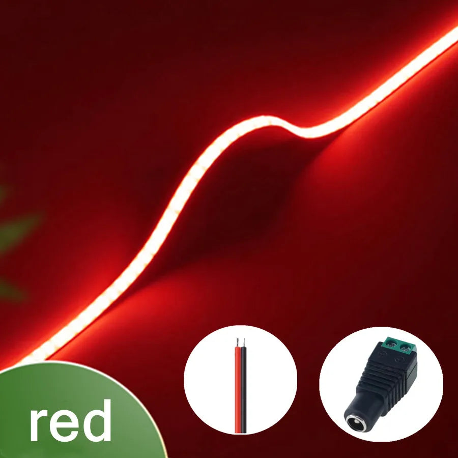 Striscia LED COB Ultra Sottile 12V 400 LED/m, Dimmabile, 3mm, Colori Multipli