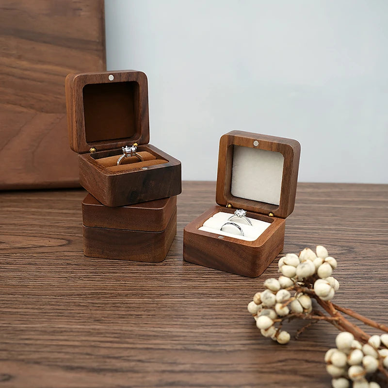 Scatola in legno per gioielli, anelli e orecchini – confezione regalo