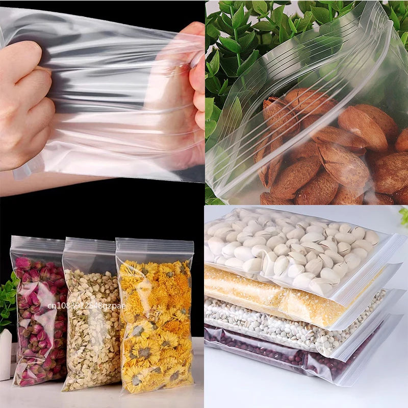 Sacchetti ziplock trasparenti riutilizzabili 12 µm – 100 pezzi