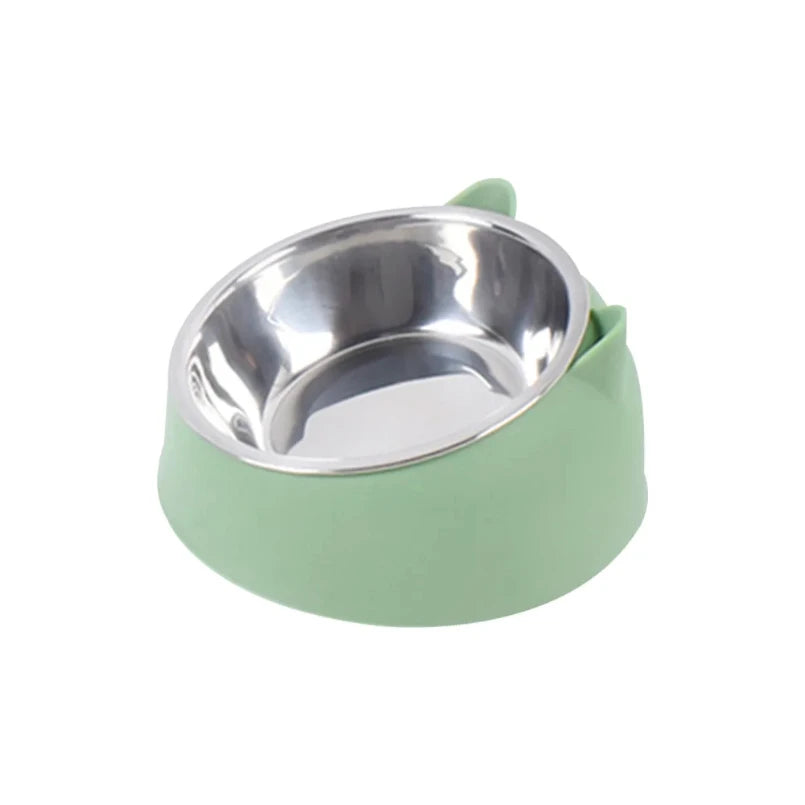 Ciotola rialzata 15° per cani e gatti, acciaio inox con base antiscivolo