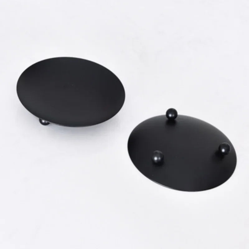 Iron Black Gold Plated Candle Holders Tray Wedding Party Festival Banquet Decorative Candle Candelabra Pillar Cup Wax Chassis