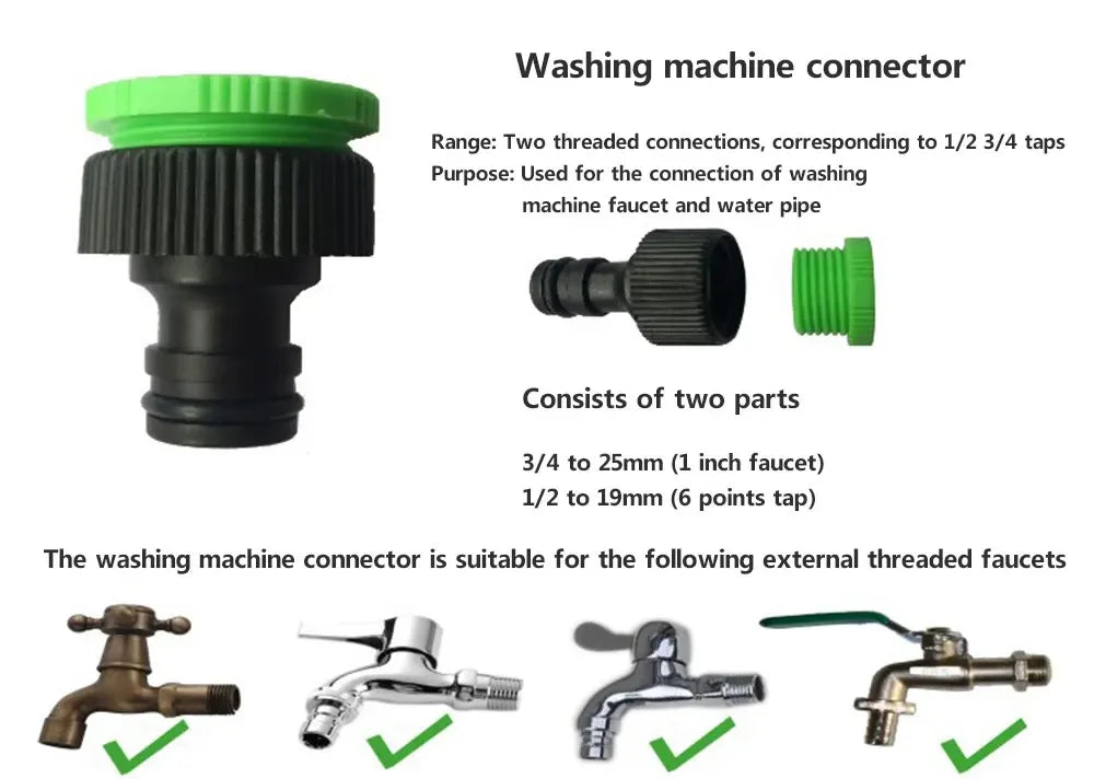 Tubo da giardino espandibile e flessibile con pistola spray – 25‑200 ft