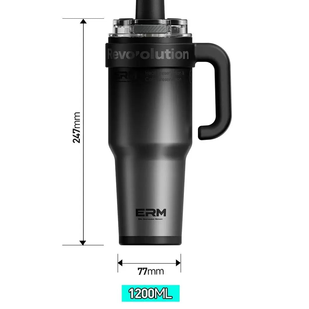 Termos 1,2 L acciaio inox con rivestimento ceramico, cannuccia e manico – 24 h