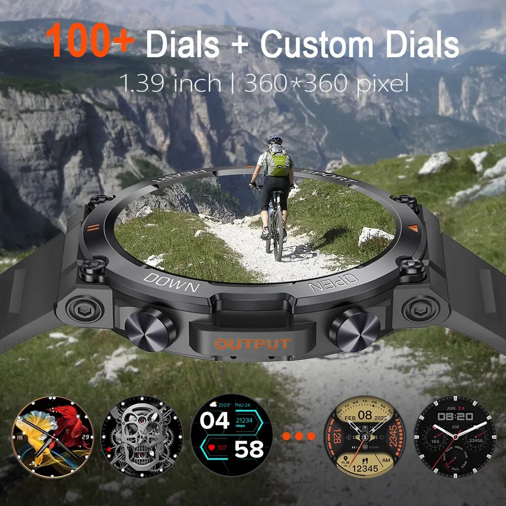 Smartwatch 1.39" HD con chiamata Bluetooth, monitoraggio salute e 100+ sport