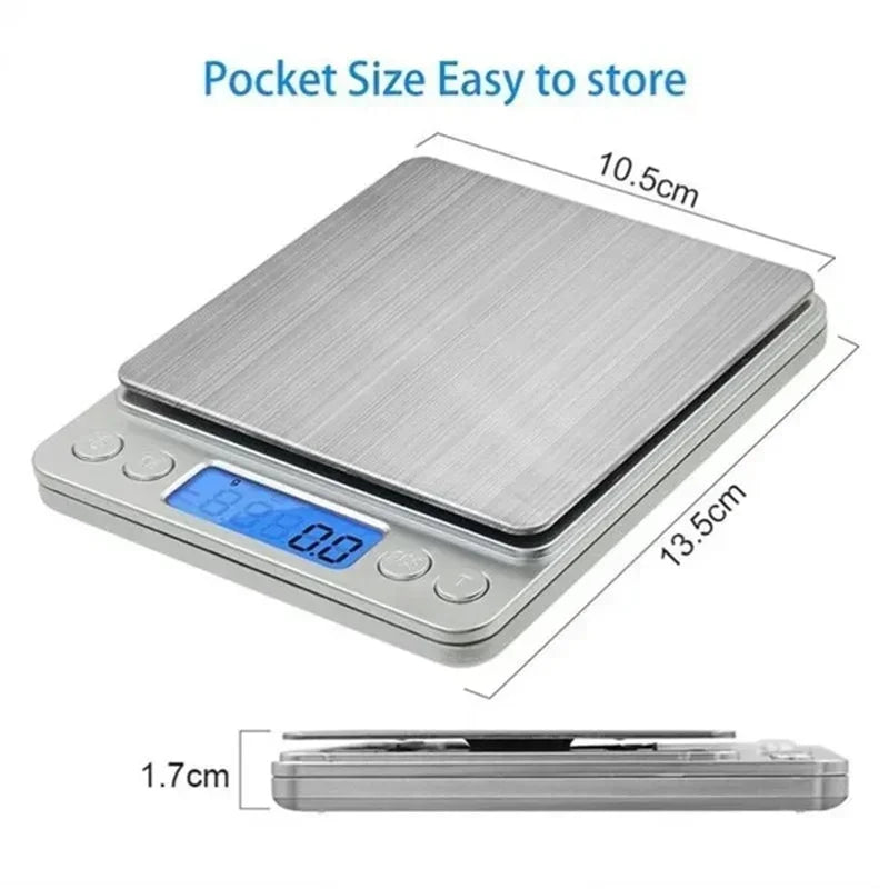 Bilancia digitale da cucina con display LED, conteggio, 3 kg, ricarica a…