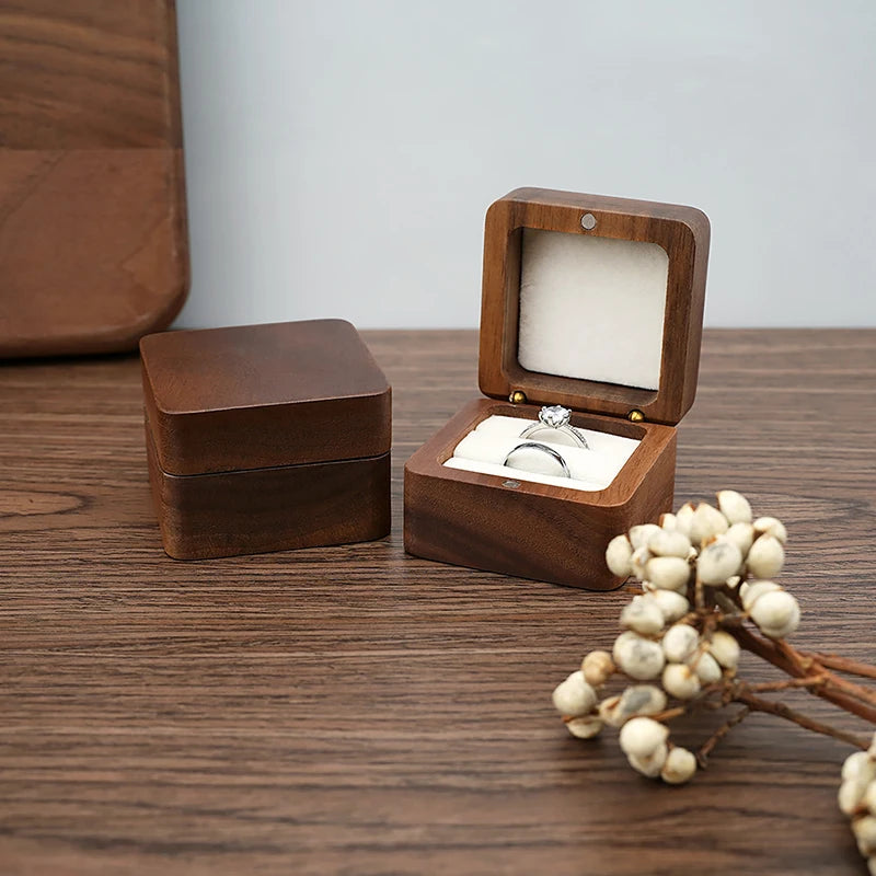 Scatola in legno per gioielli, anelli e orecchini – confezione regalo
