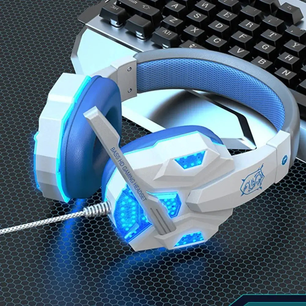 Cuffie Gaming RGB con Microfono, Cavo 3.5 mm, Noise Cancelling, Bass Stereo