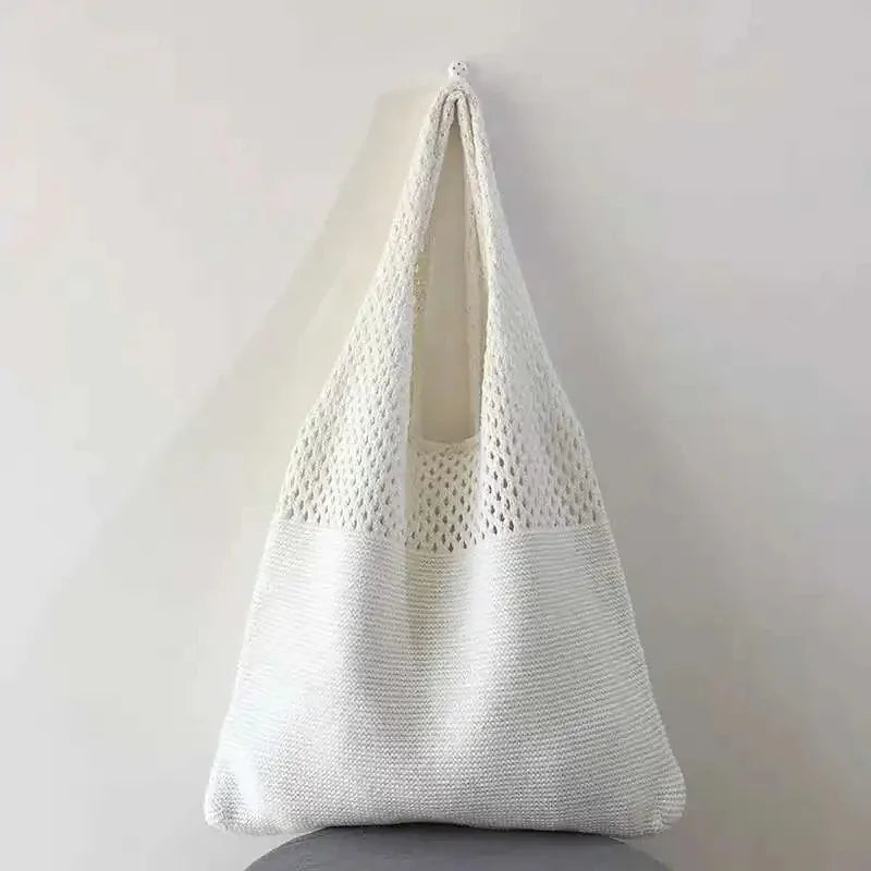 Borsa a Spalla Donna in Maglia, Tote Grande Capacità, Estiva