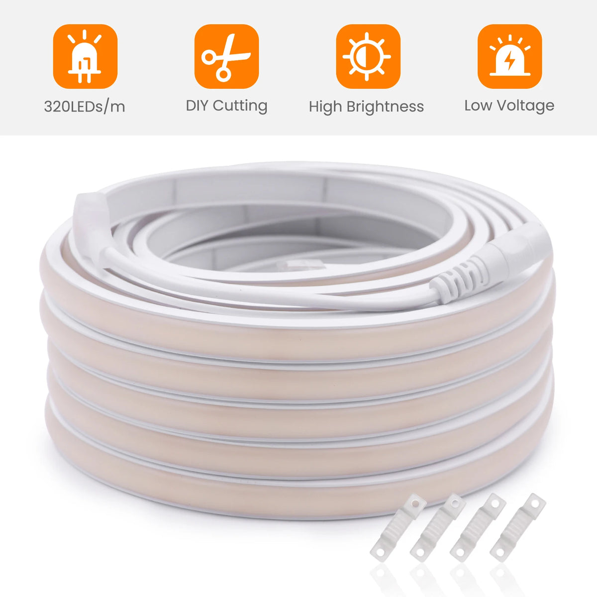 Striscia LED Neon COB Flessibile Impermeabile 12V 24V Alta Luminosità
