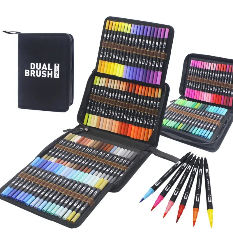 Set di pennarelli artistici a doppia punta 120 colori per calligrafia e…