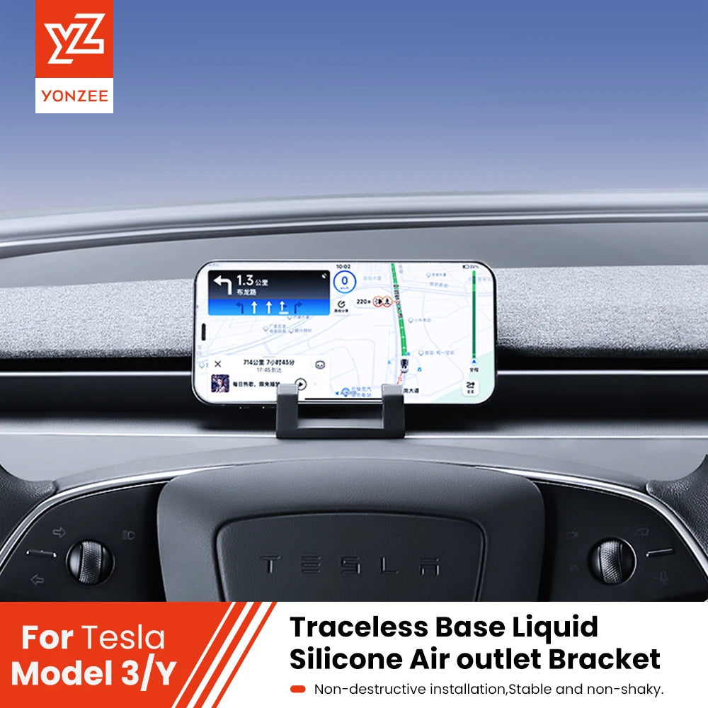YZ For Tesla Model 3 Y Highland Juniper  Car Phone Holder Air Vent Clip Mobile Cell Phone Stand In Car Liquid Silicone Air Outle