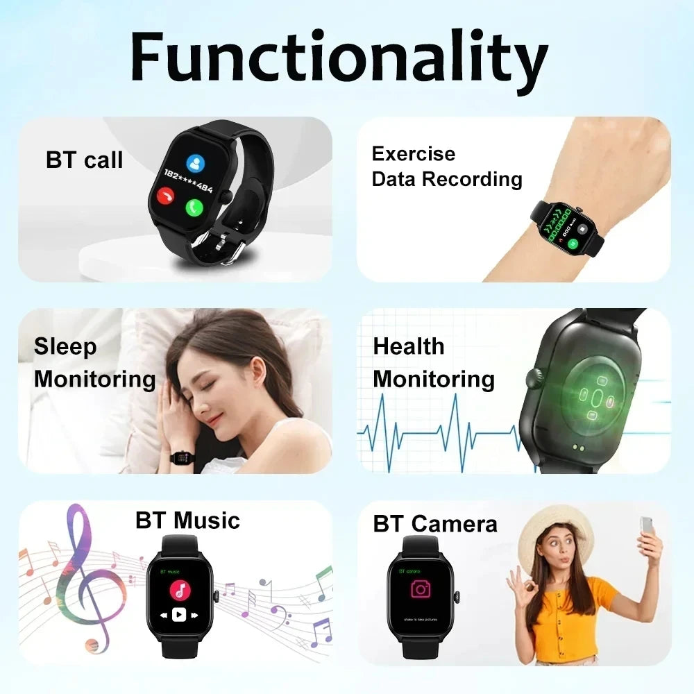 Smartwatch sportivo 2.01" HD con touch full, fitness e notifiche