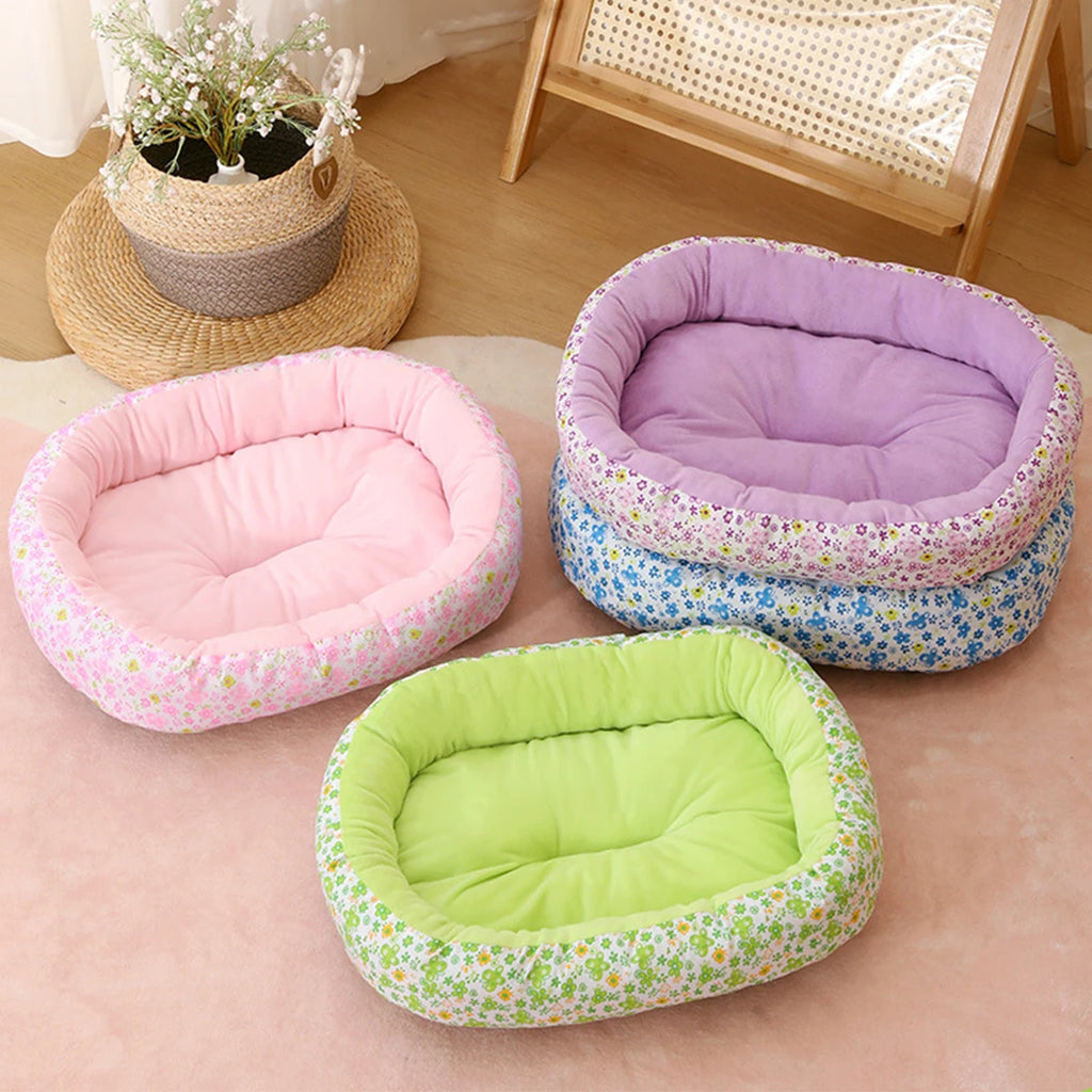 Letto morbido per cani e gatti – Cuccia all‑season in fibra, 4 colori