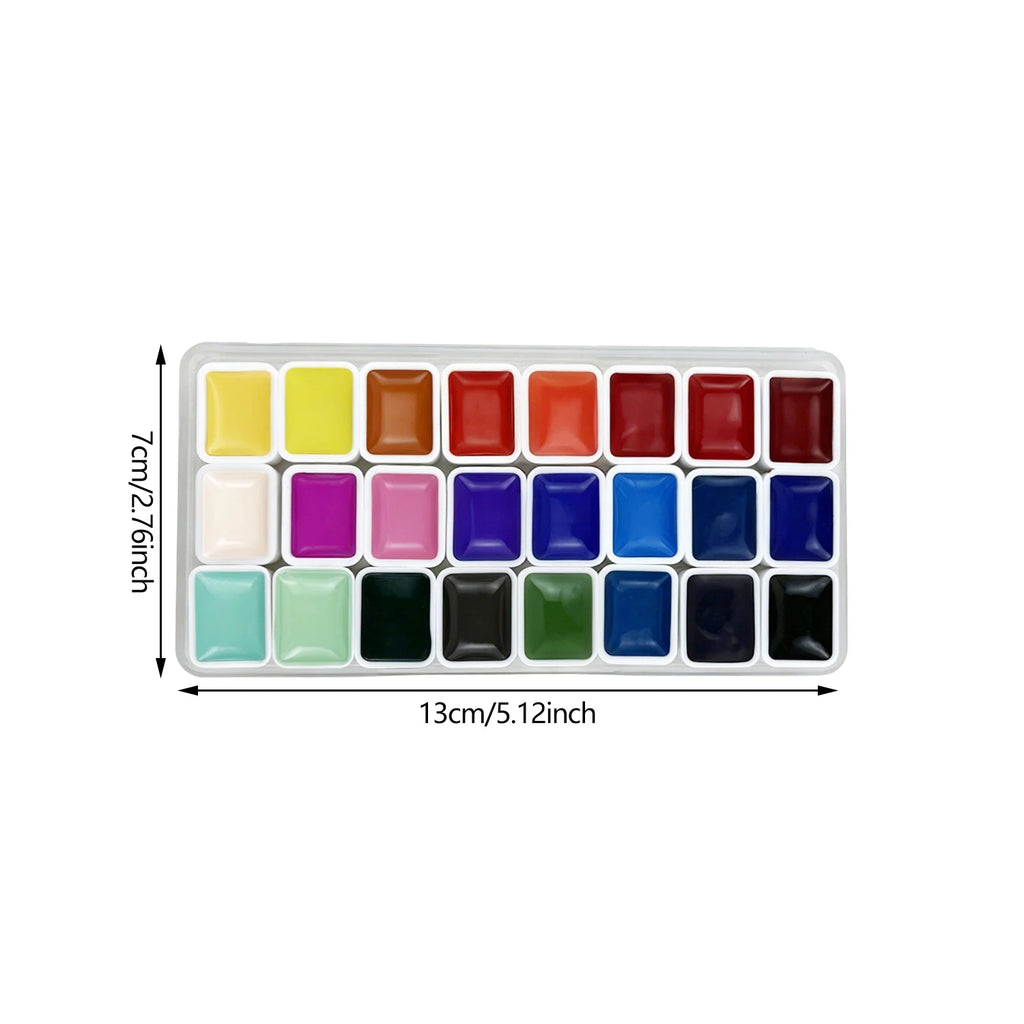Classic 24 Colors Solid Watercolor Paints Set, Art Essential Palette for Calligraphy Creation, Painting Design, Nail Art and DIY