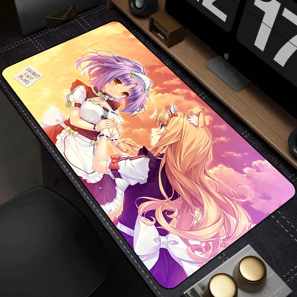 XXL Home HD Computer Desk Mats Mouse Pad Nekopara Mousepad Carpet Gamer Office Laptop Soft Mouse Mat Desktop Mouse Mats 90x40cm