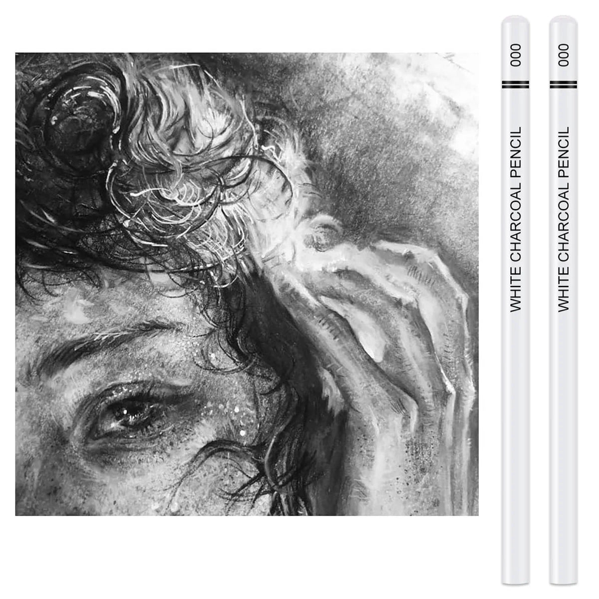 Set da 6-29 matite di carbone bianco per disegno e sfumatura - Pro Sketch