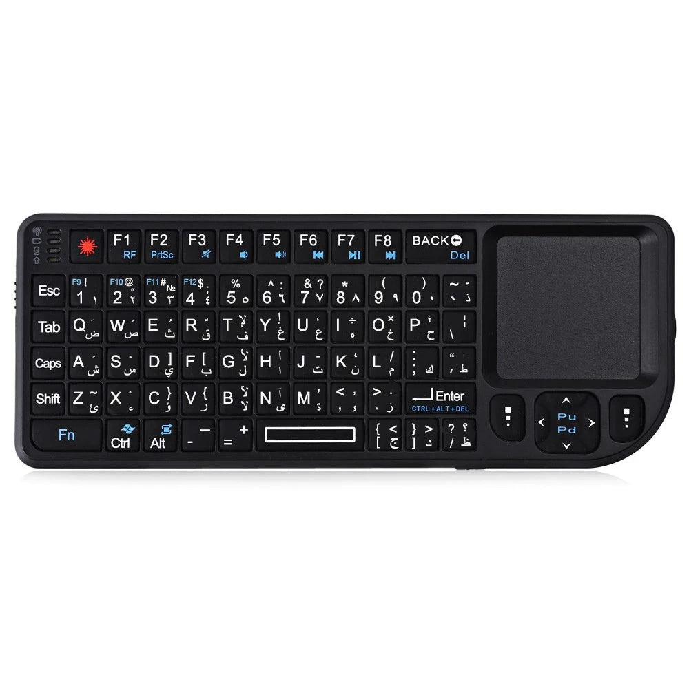 Tastiera 2.4G con mouse touchpad, 7 colori e torcia - PC, Smart TV, Android Box