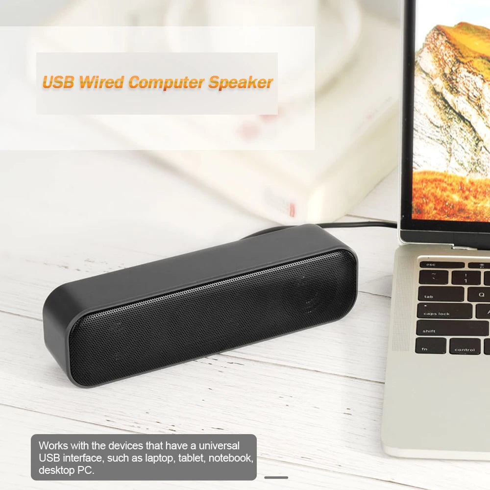 Soundbar USB da 2x3W per PC, Laptop e TV – Design Compatto e Plug‑and‑Play