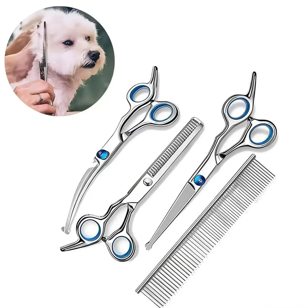 Forbici per toelettatura pet, testa rotonda, acciaio inox, 7 pollici