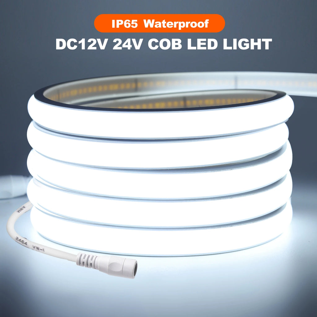 Striscia LED Neon COB Flessibile Impermeabile 12V 24V Alta Luminosità