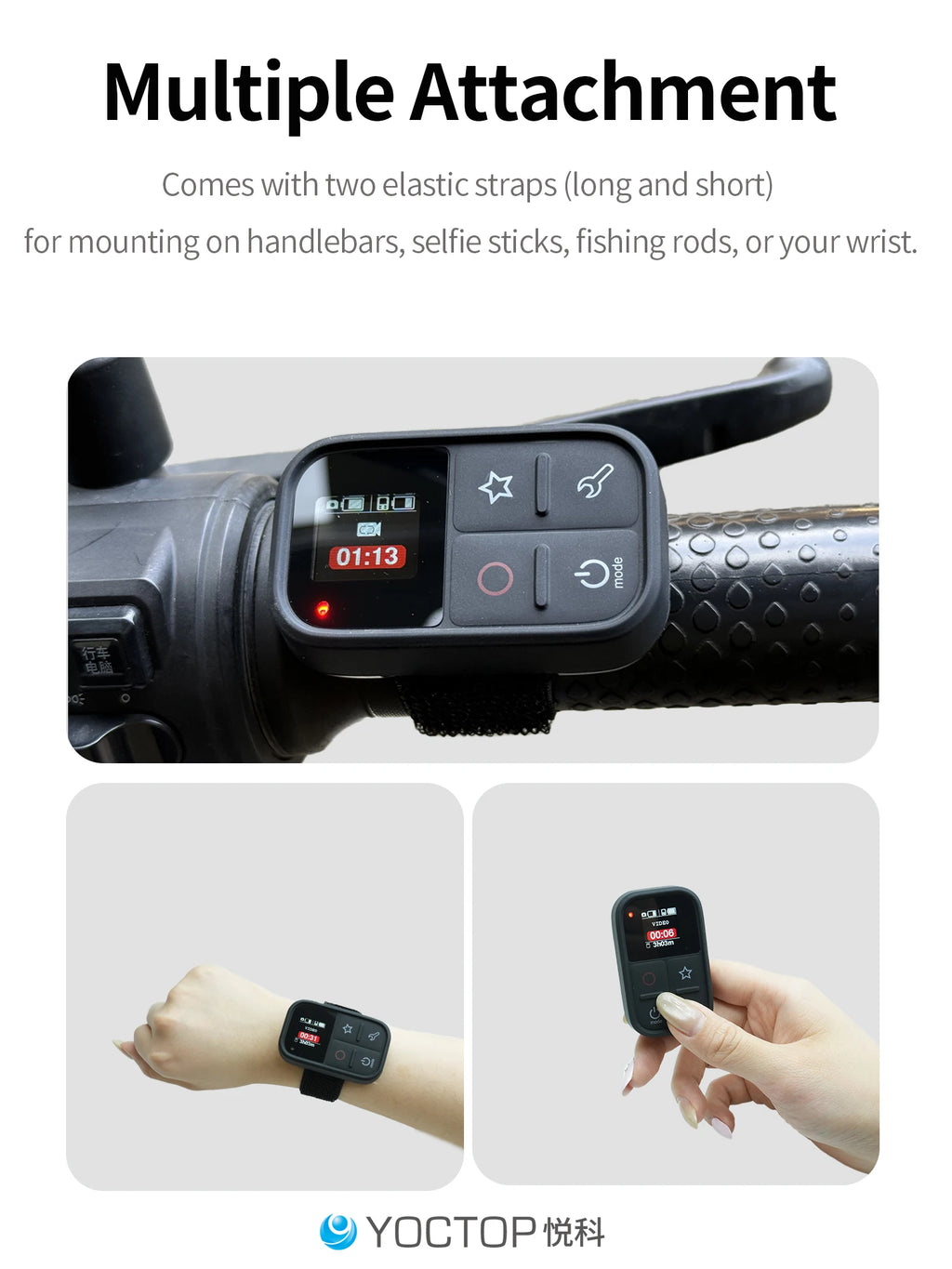 YOCTOP Is Suitable for DJI Sports Camera Bluetooth Remote Control Compatible with Action6/5 Pro/4 Osmo360 Controller Accessories