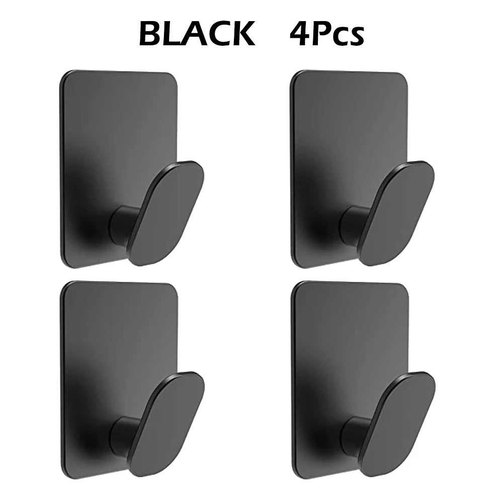 Ganci da parete adesivi in acciaio inox per bagno e cucina – set da 4 pezzi