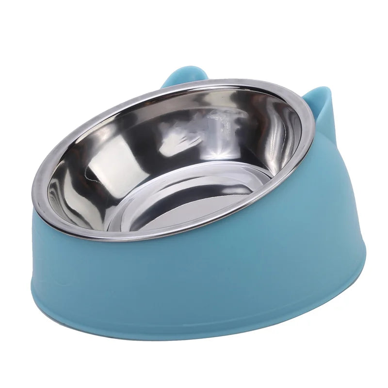 Ciotola inclinata in acciaio inox per gatti e cani – Set 2 ciotole