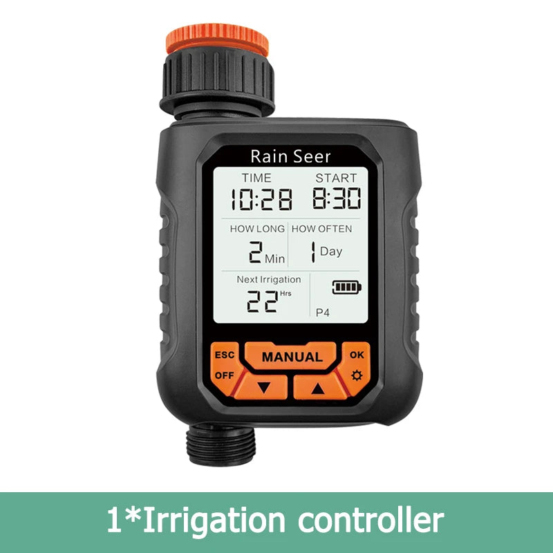 Timer irrigazione con display LCD grande, impermeabile IP65, automatico