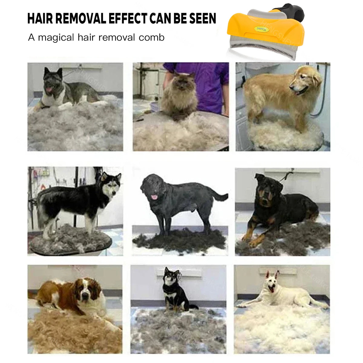 Spazzola anti-pelo per gatti e cani - Pettine dehairing professionale