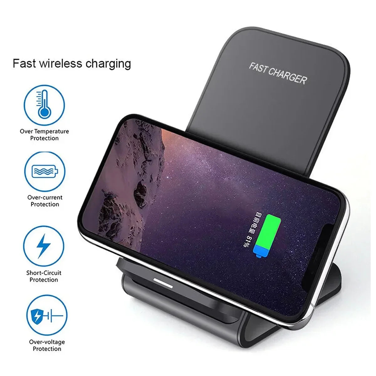 Wireless Charger Fast Support for Samsung S24 S23 S22 21 Ultra Quick Charging Stand For IPhone17 16 15 14 13 12Pro Max Xiaomi 14