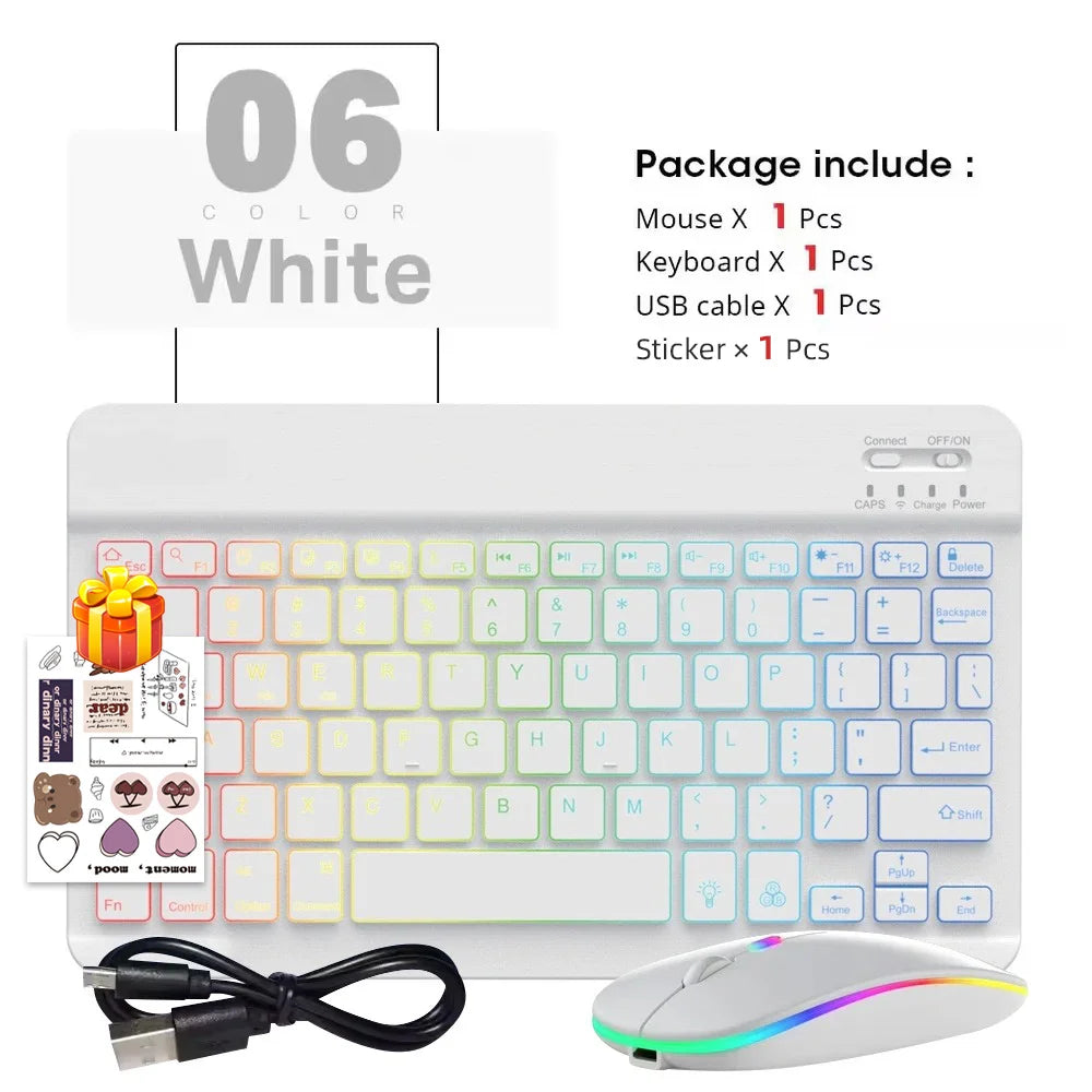 Tastiera Bluetooth retroilluminata con mouse – Compatibile iOS, Android, Windows