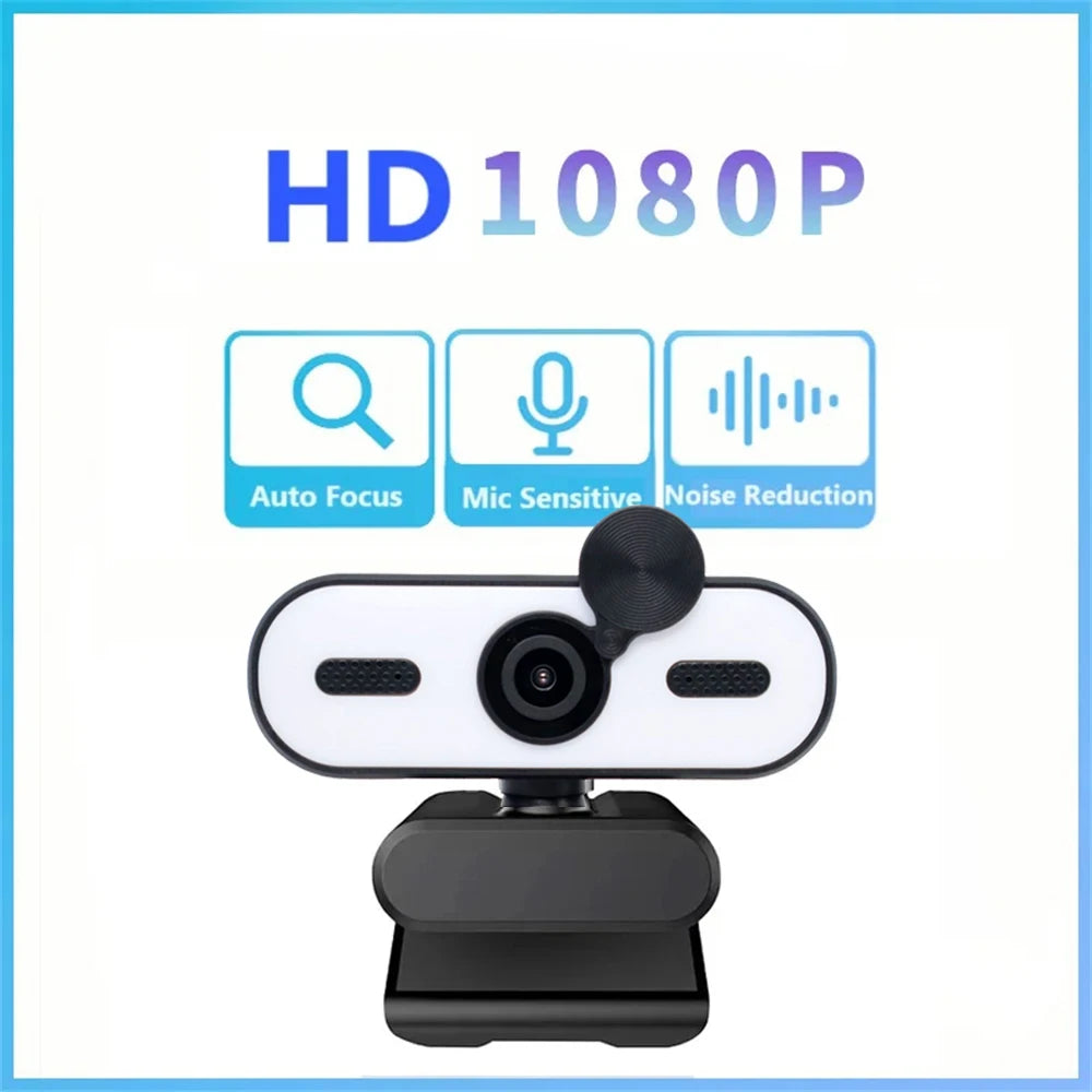 Webcam HD 4K 1080p con autofocus, microfono anti rumore e copertura privacy